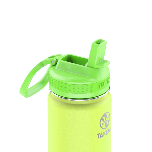 actives-kids-glow-in-the-dark-water-bottle-with-straw-lid-s8 51075-Actives-Kids-Straw-18-GID-LightningGreen-closeup.png