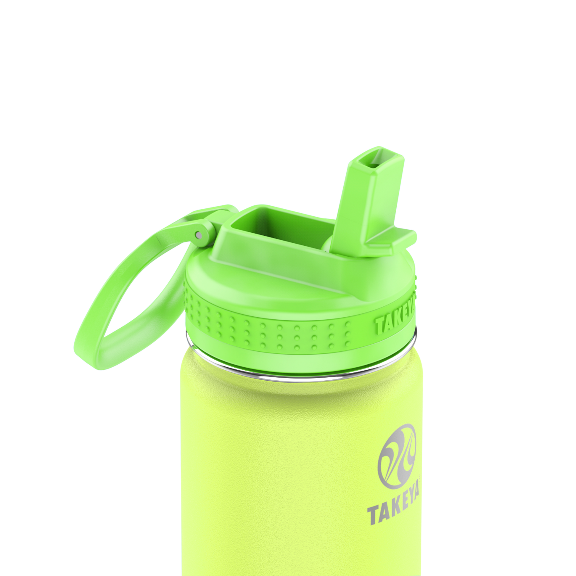 actives-kids-glow-in-the-dark-water-bottle-with-straw-lid-s8 51075-Actives-Kids-Straw-18-GID-LightningGreen-closeup.png