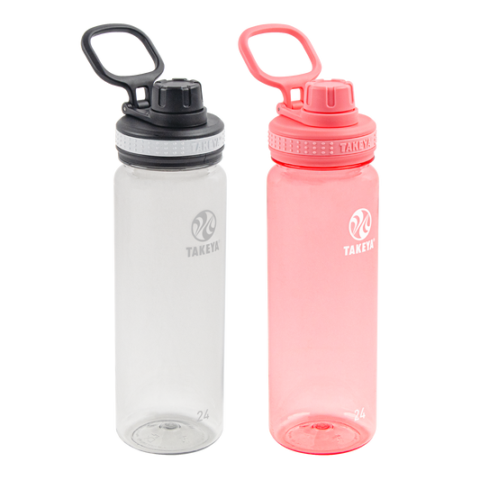 tritan-water-bottle-bundle-with-spout-lid-2-pack-c2 51689-Tritan-Spout-24-2pk-Clear-FlutterPink-angle_2e2a67e8-7240-4517-90e1-85605eacf4b2.png